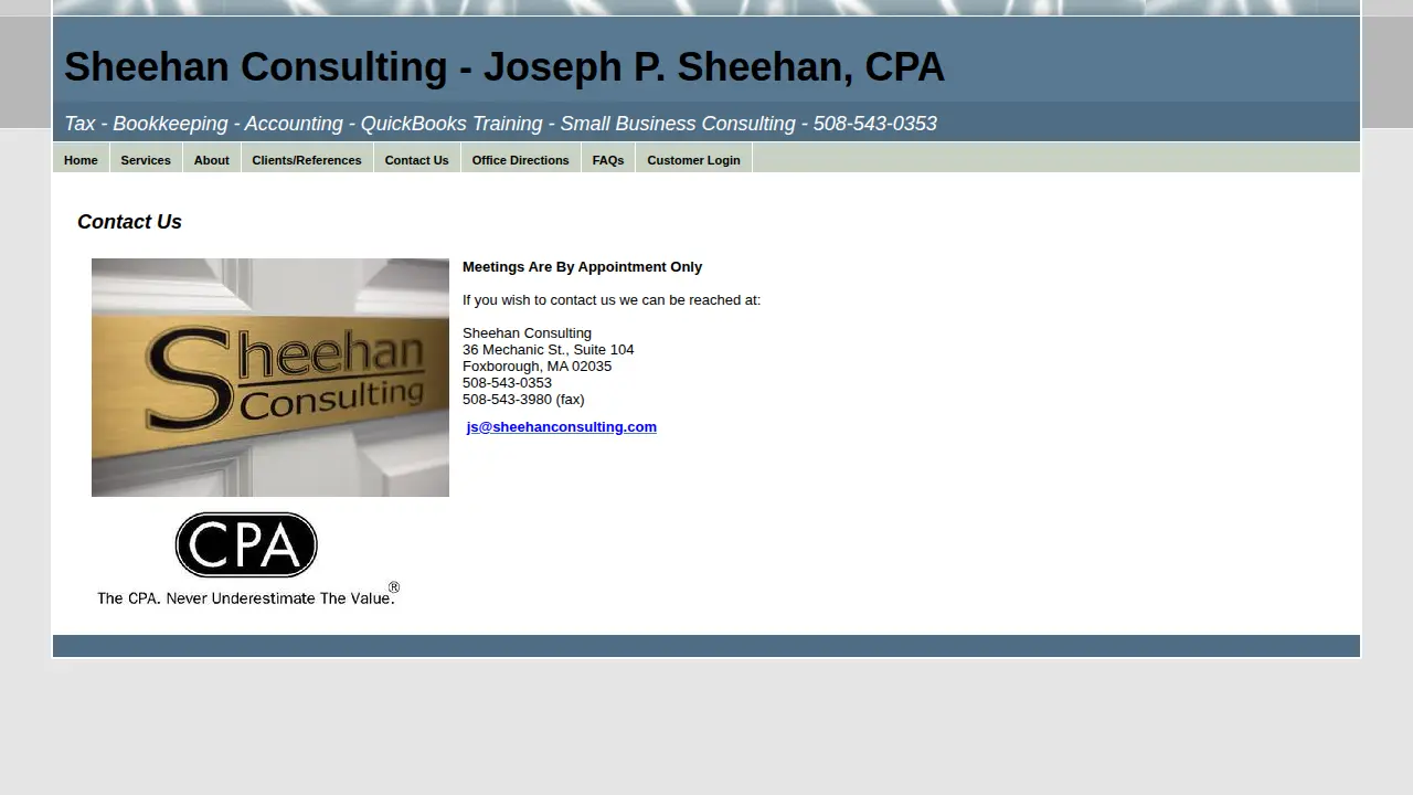 Sheehan Consulting page