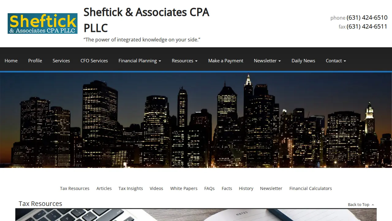 Sheftick & Associates CPA PLLC page