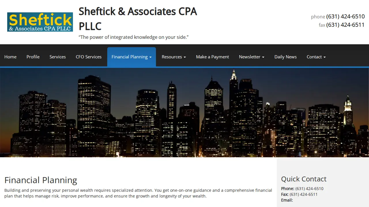 Sheftick & Associates CPA PLLC page