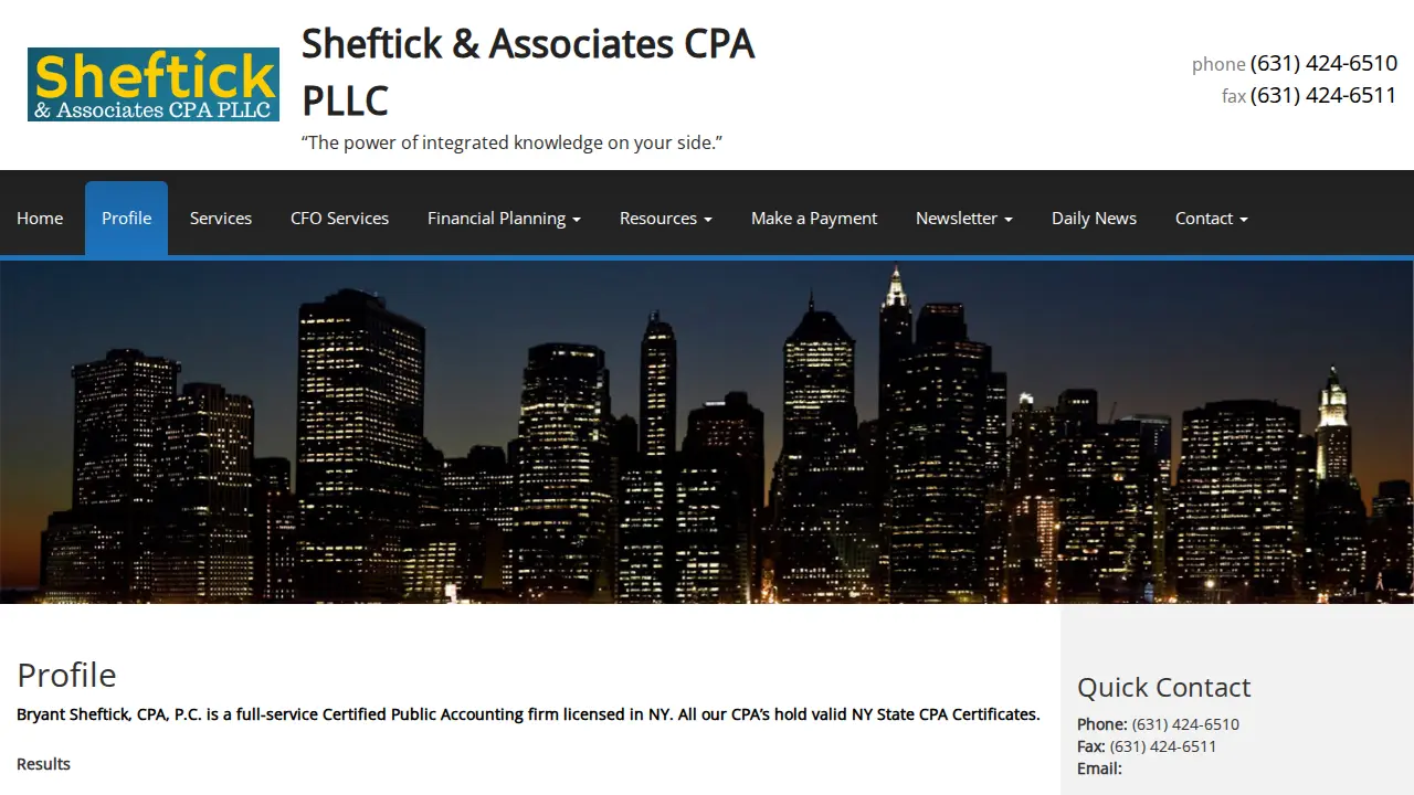 Sheftick & Associates CPA PLLC page