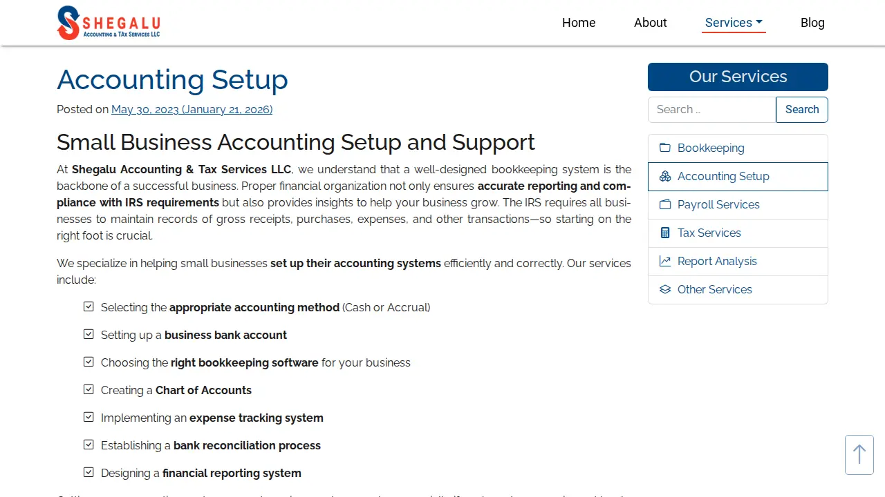 Shegalu Accounting & Tax Services LLC page