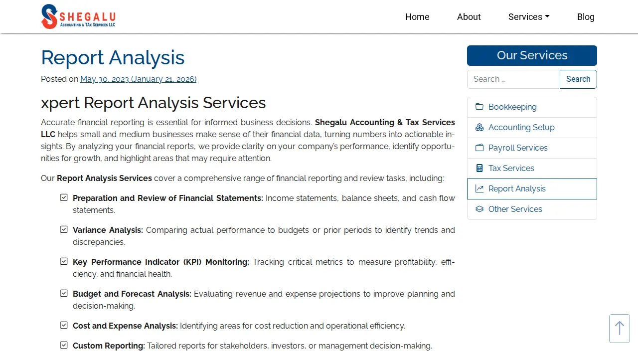 Shegalu Accounting & Tax Services LLC page
