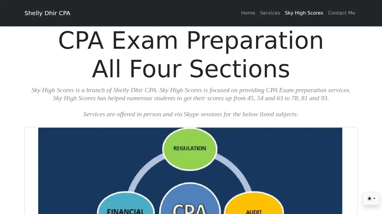 Shelly Dhir, Certified Public Accountant page