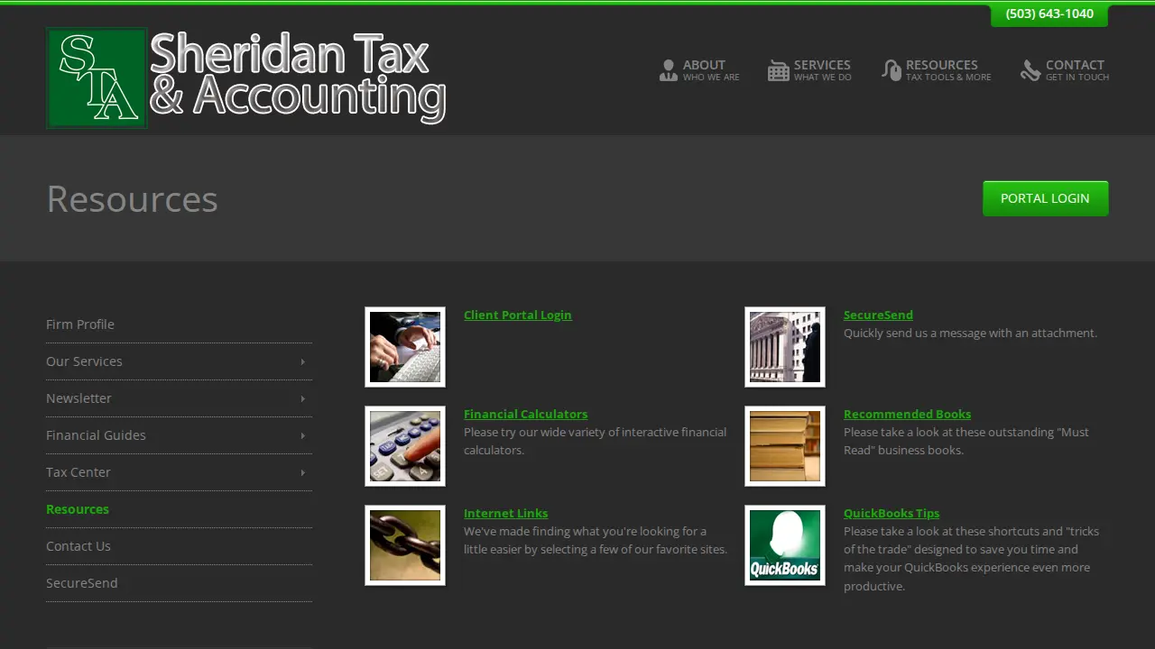 Sheridan Tax & Accounting page
