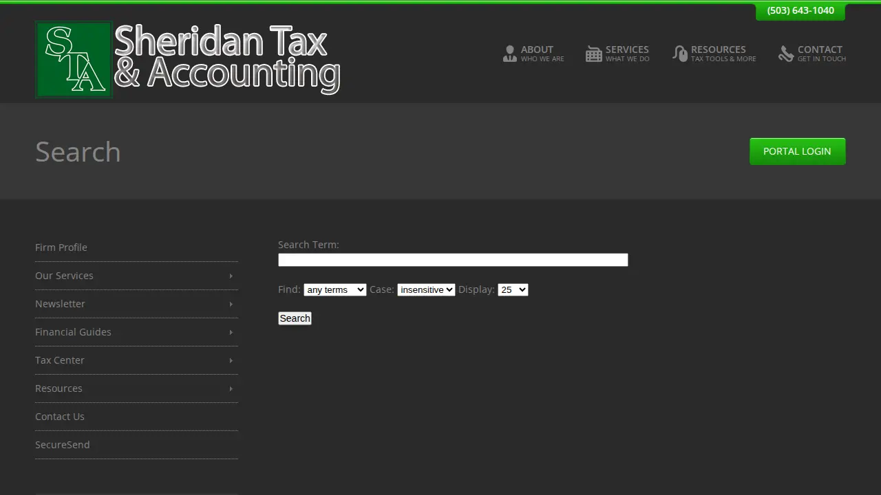 Sheridan Tax & Accounting page