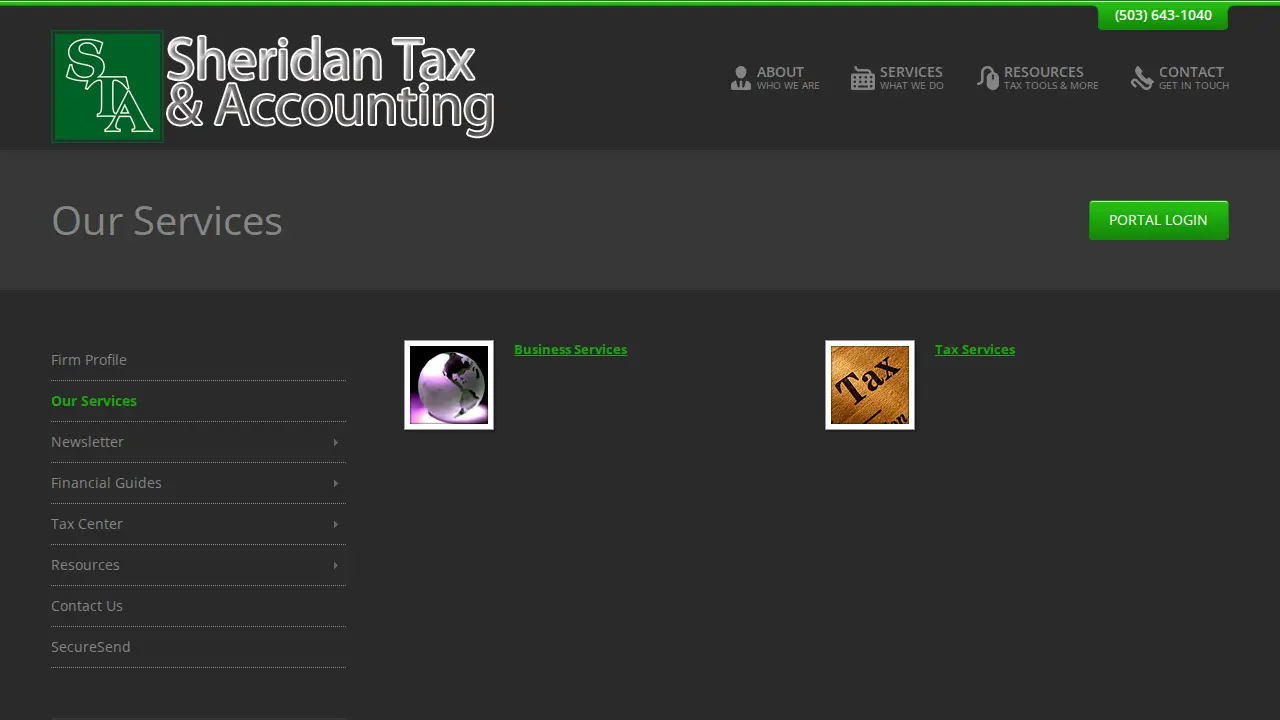 Sheridan Tax & Accounting page
