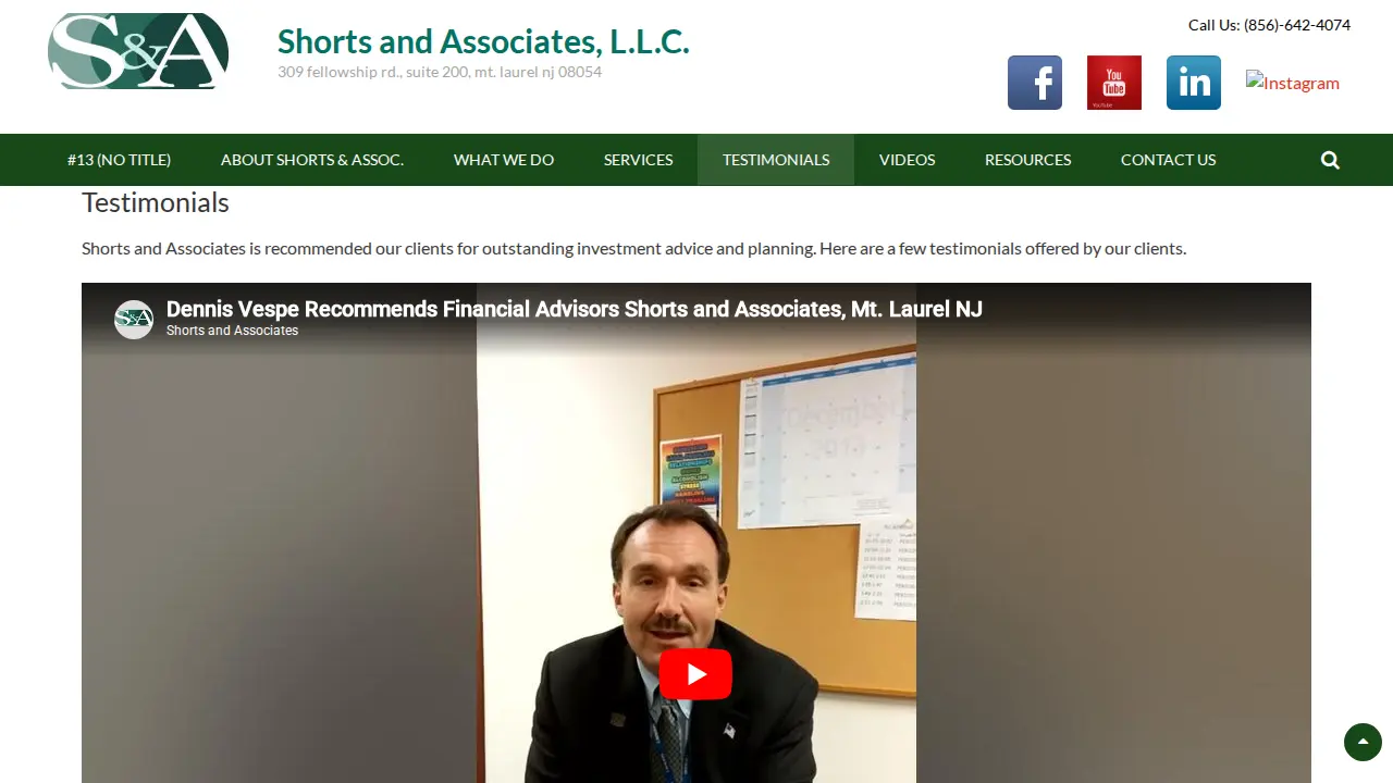 Shorts & Associates page