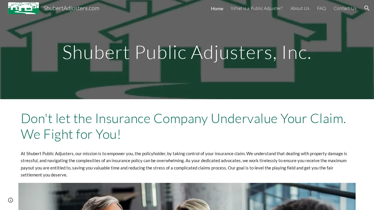 Shubert Public Adjusters page