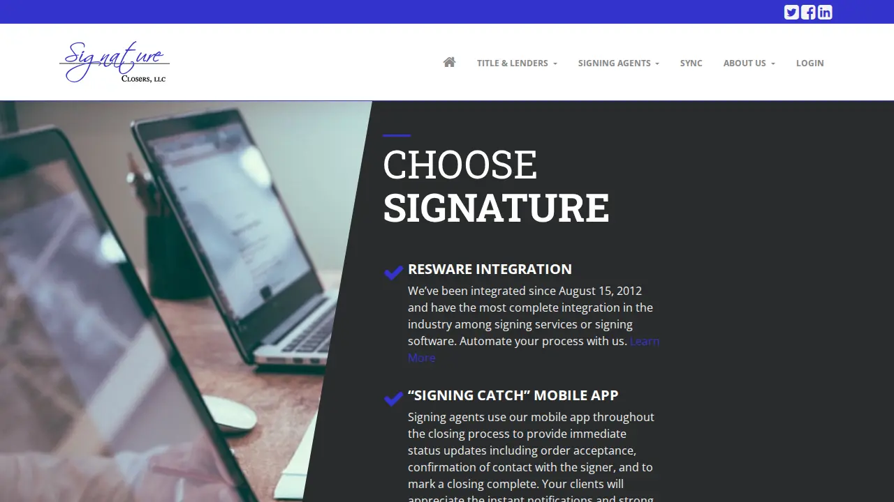 Signature Closers page