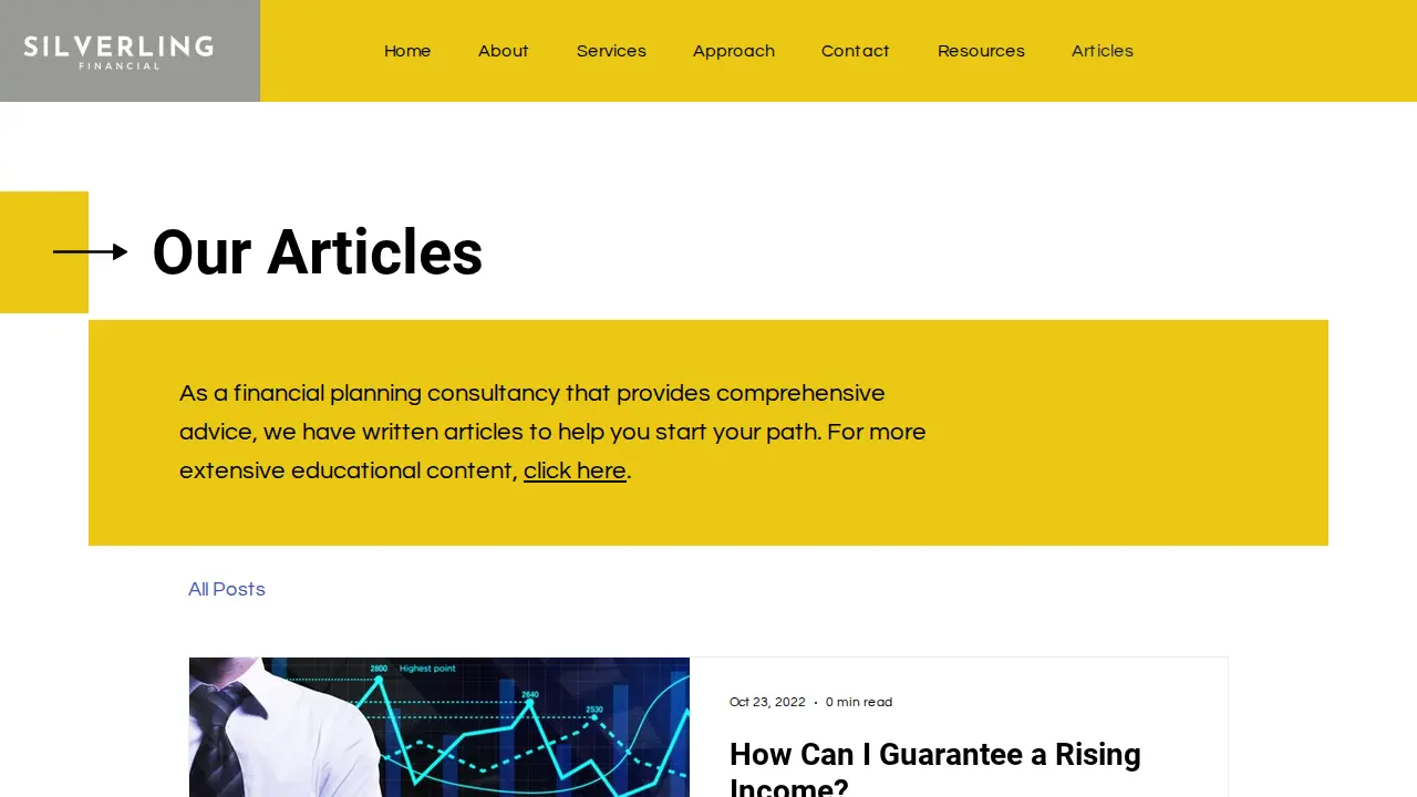 Silverling Financial page