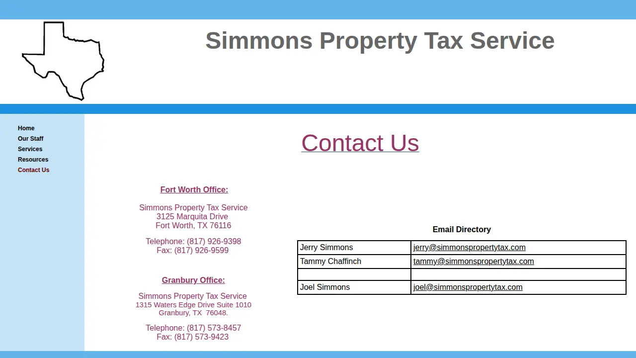 Simmons Property Tax page