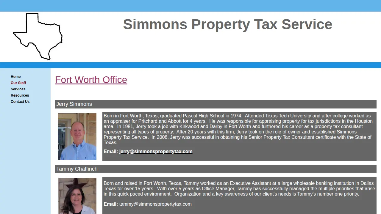 Simmons Property Tax page