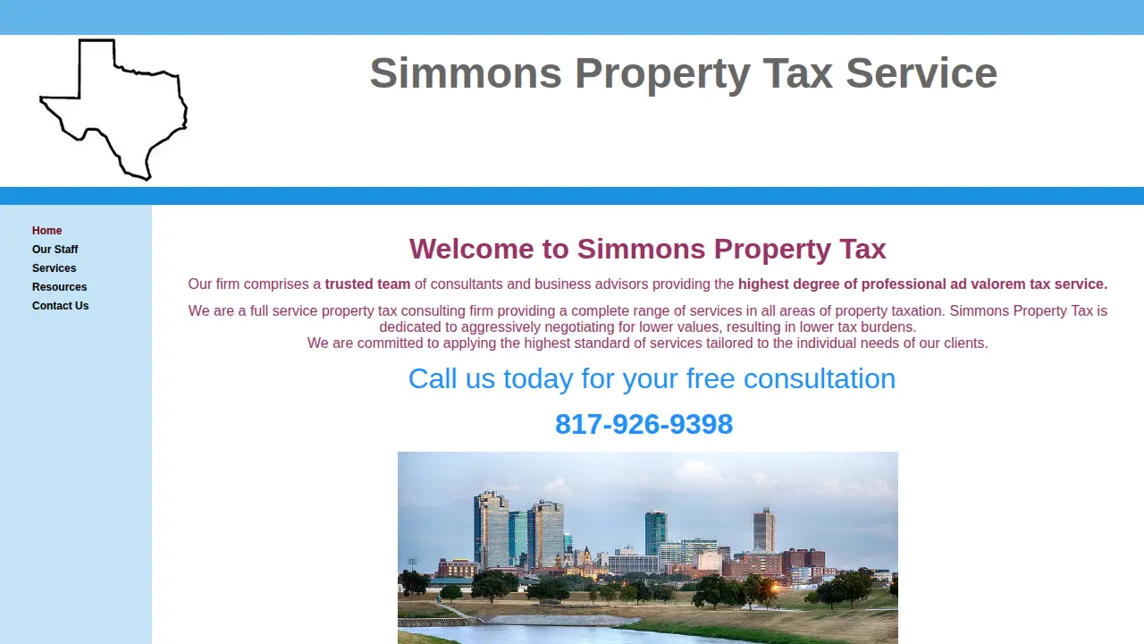 Simmons Property Tax page