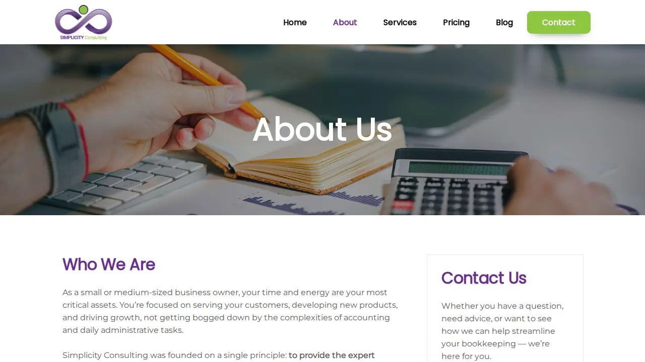 Simplicity Consulting page
