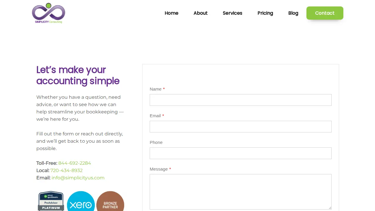 Simplicity Consulting page