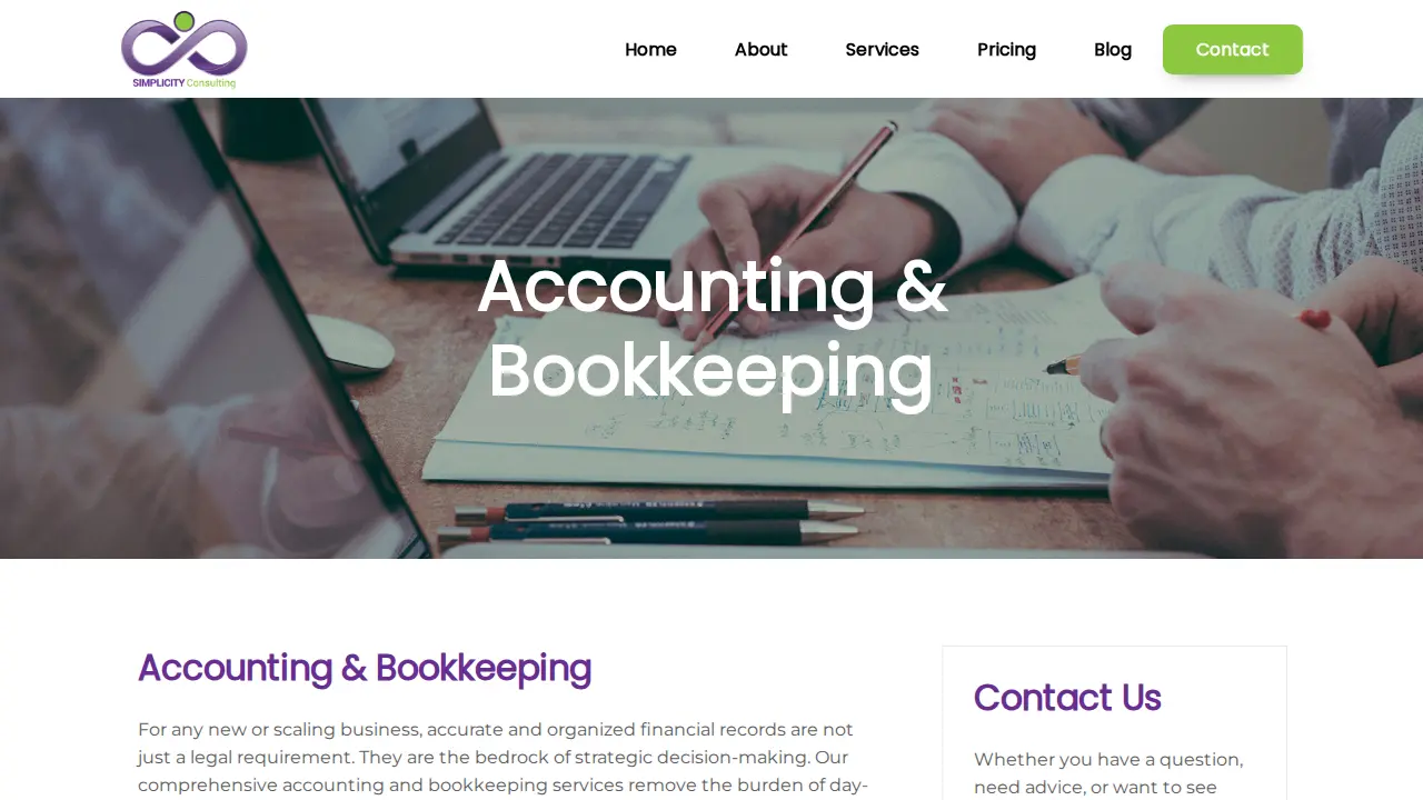Simplicity Consulting page