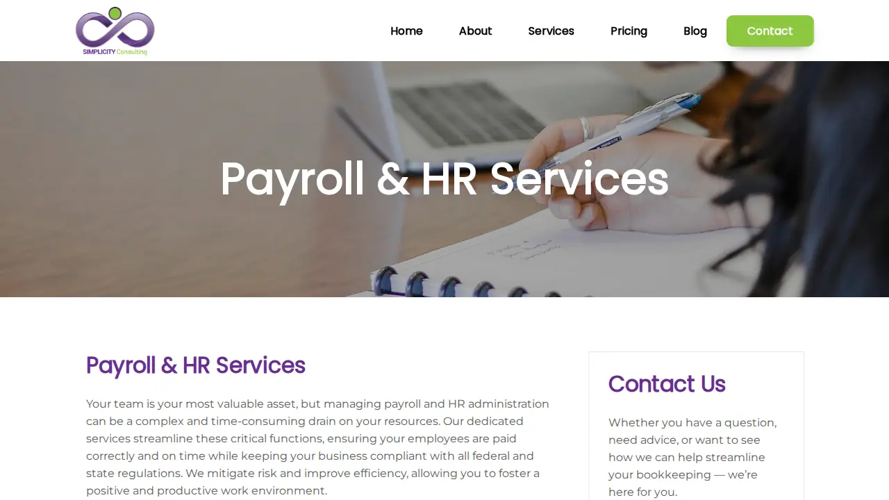 Simplicity Consulting page