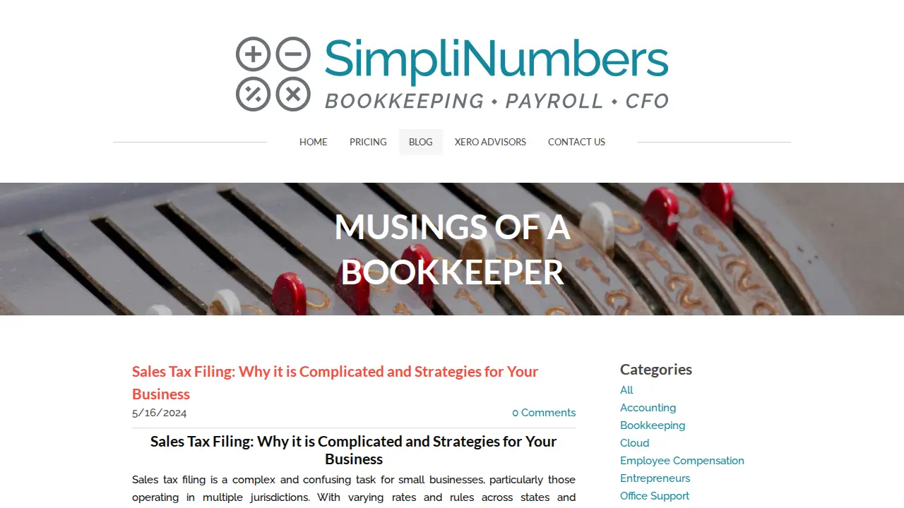 SimpliNumbers page