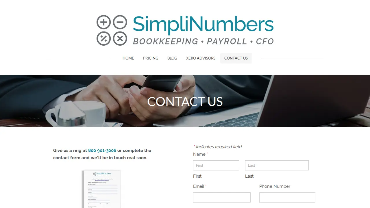 SimpliNumbers page