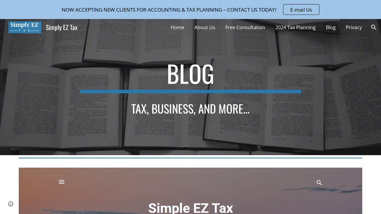 Simply EZ Tax page