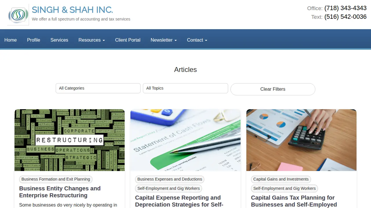 Singh & Shah Inc page