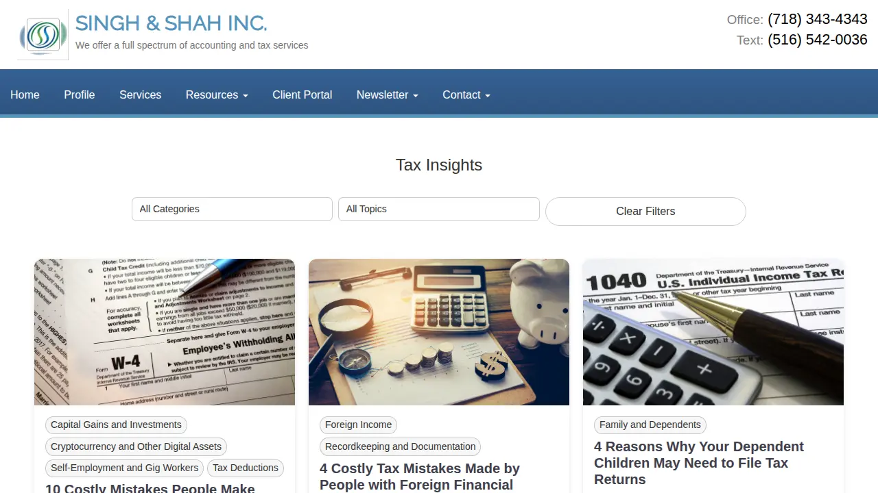 Singh & Shah Inc page