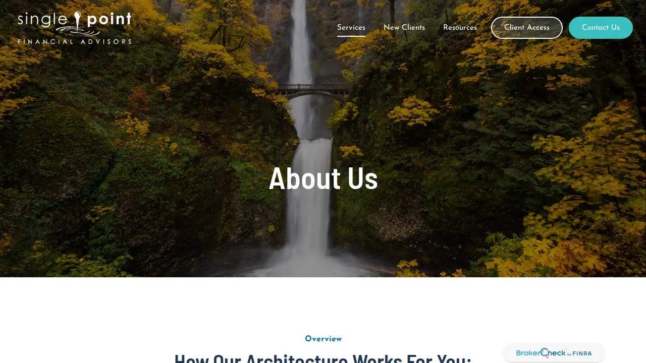 Single Point Financial page