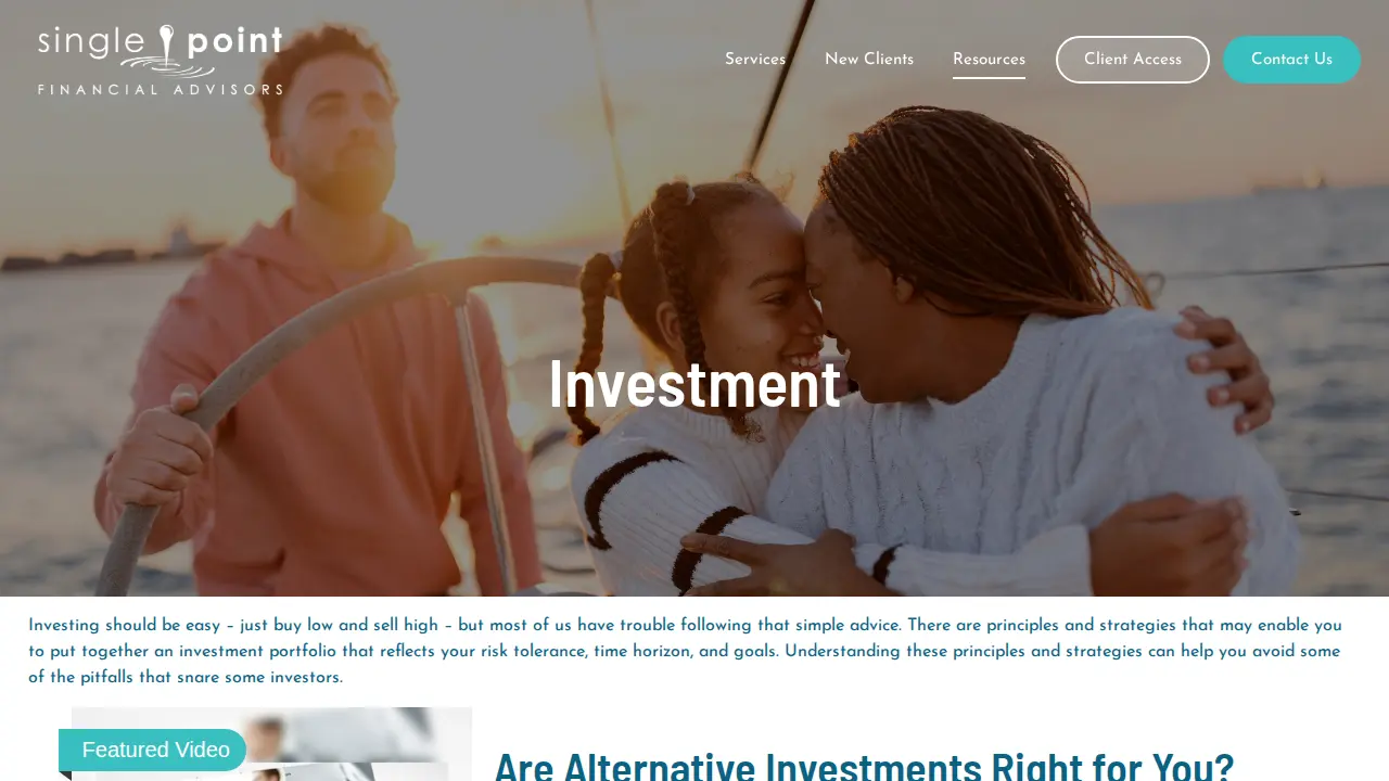 Single Point Financial page