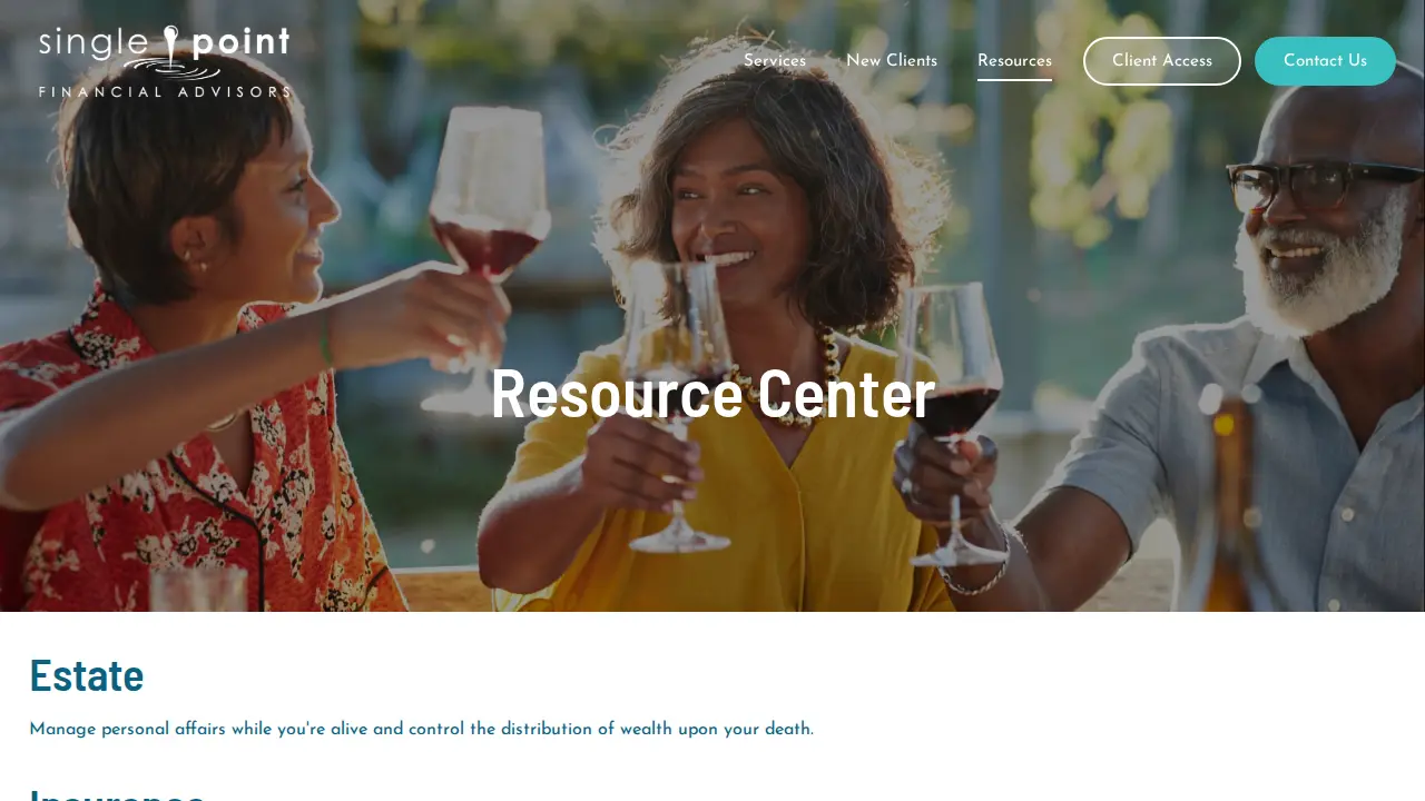 Single Point Financial page