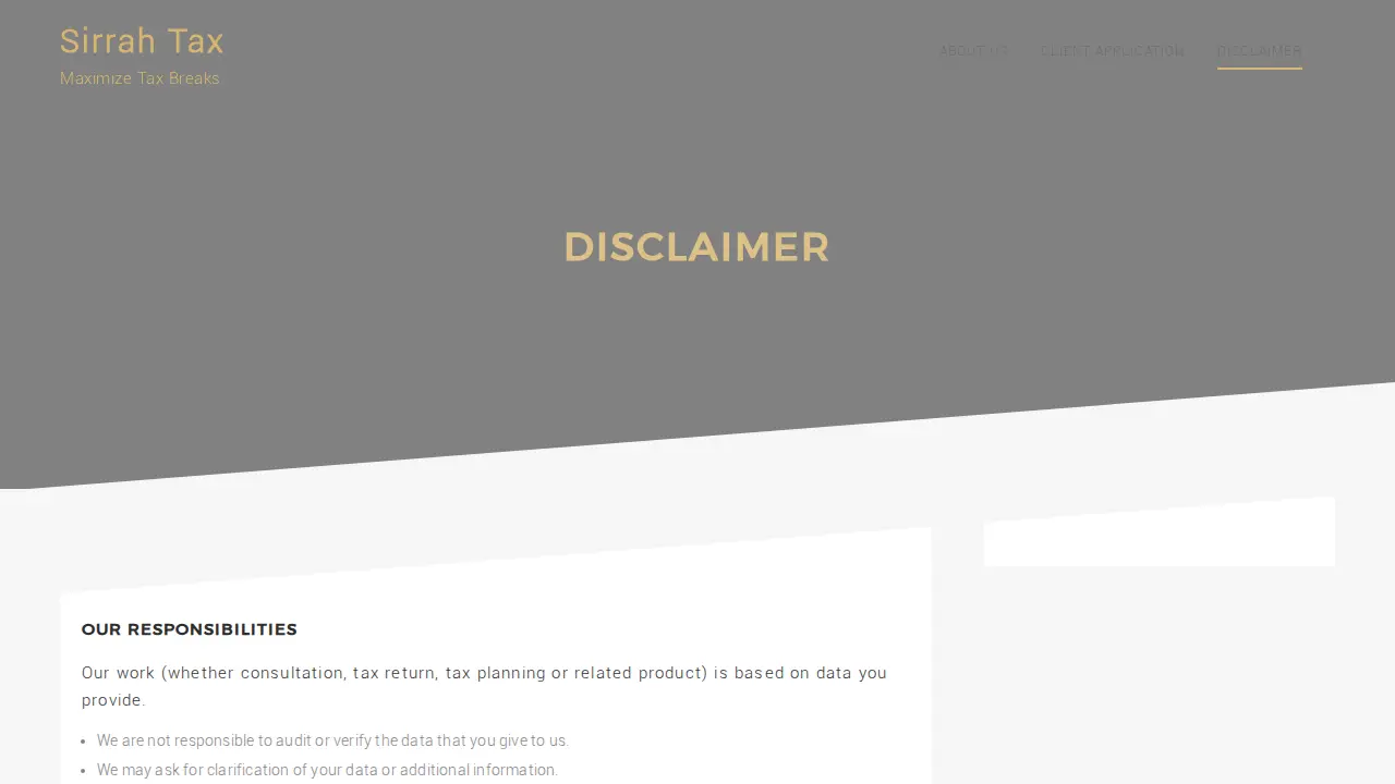 Sirrah Tax page