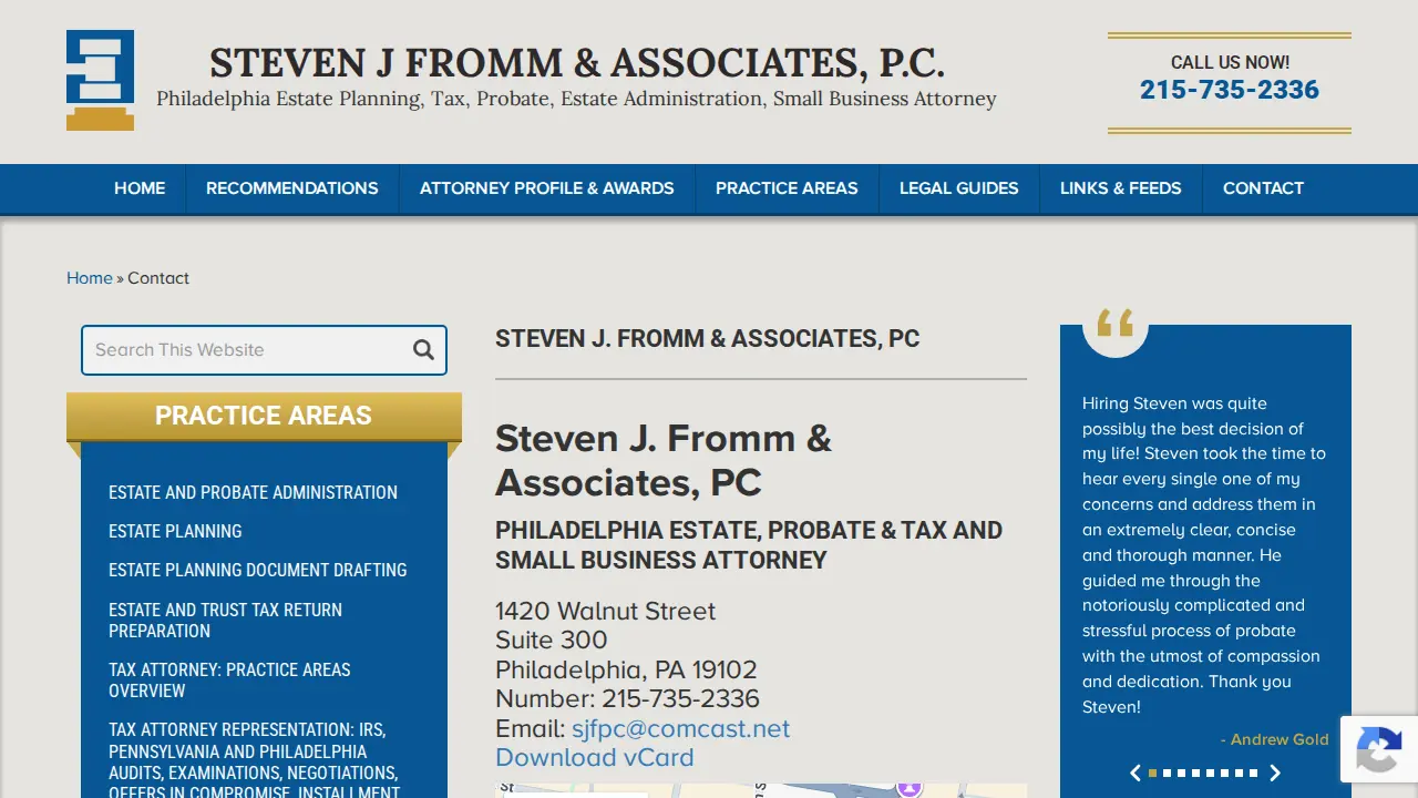 STEVEN J. FROMM & ASSOCIATES, P.C. page