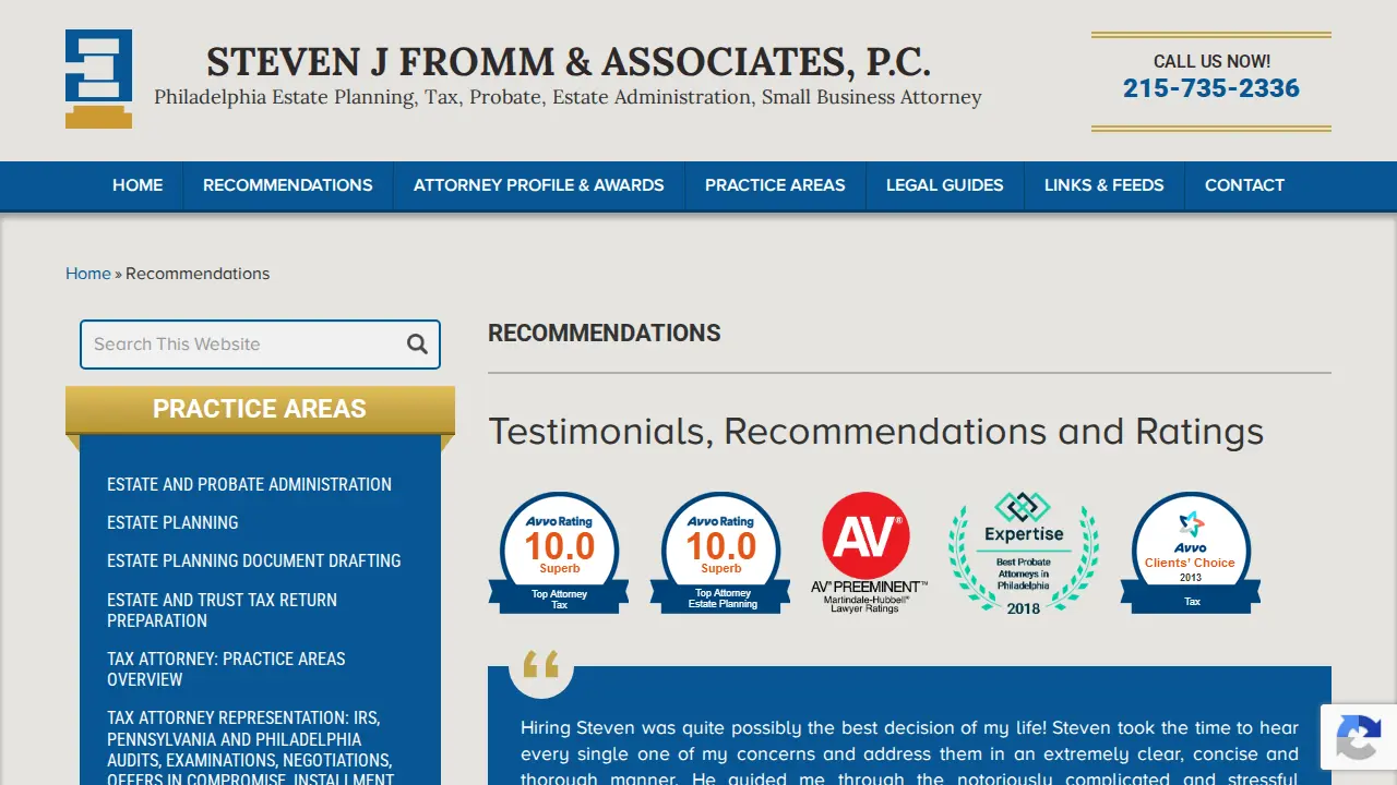 STEVEN J. FROMM & ASSOCIATES, P.C. page