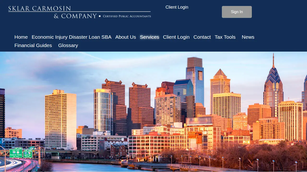 Sklar Carmosin & Co CPA page