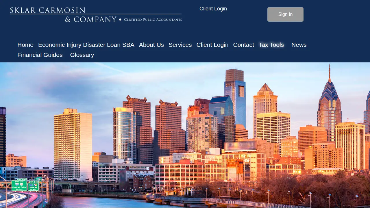 Sklar Carmosin & Co CPA page