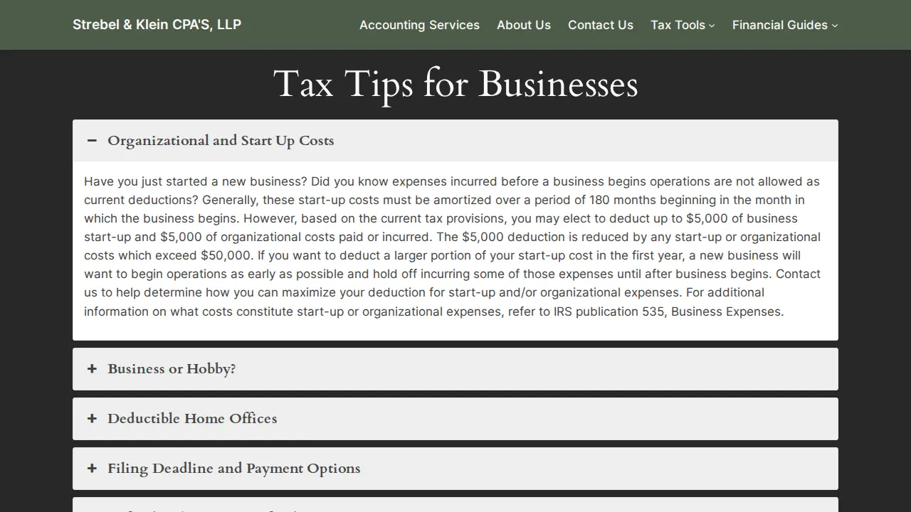 Strebel & Klein, LLP page
