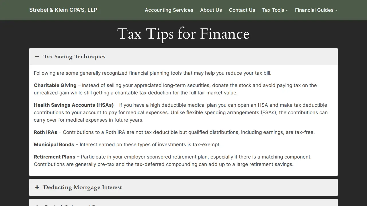 Strebel & Klein, LLP page