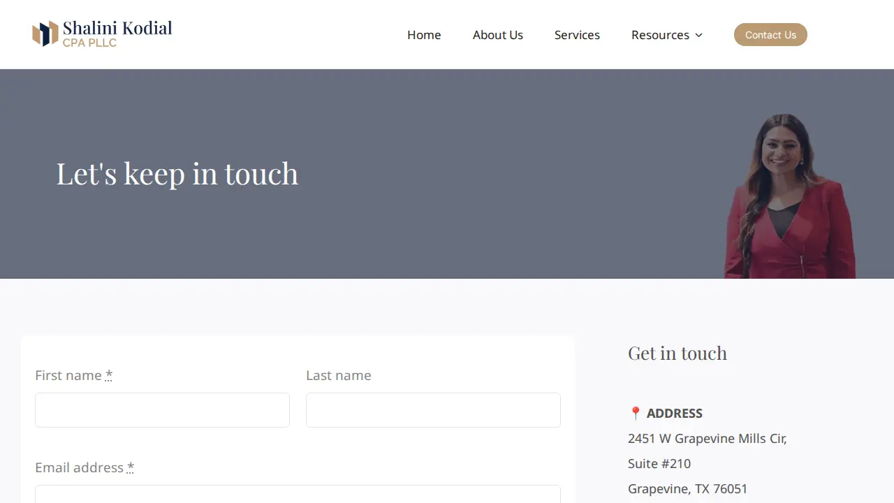 Shalini Kodial CPA PLLC page
