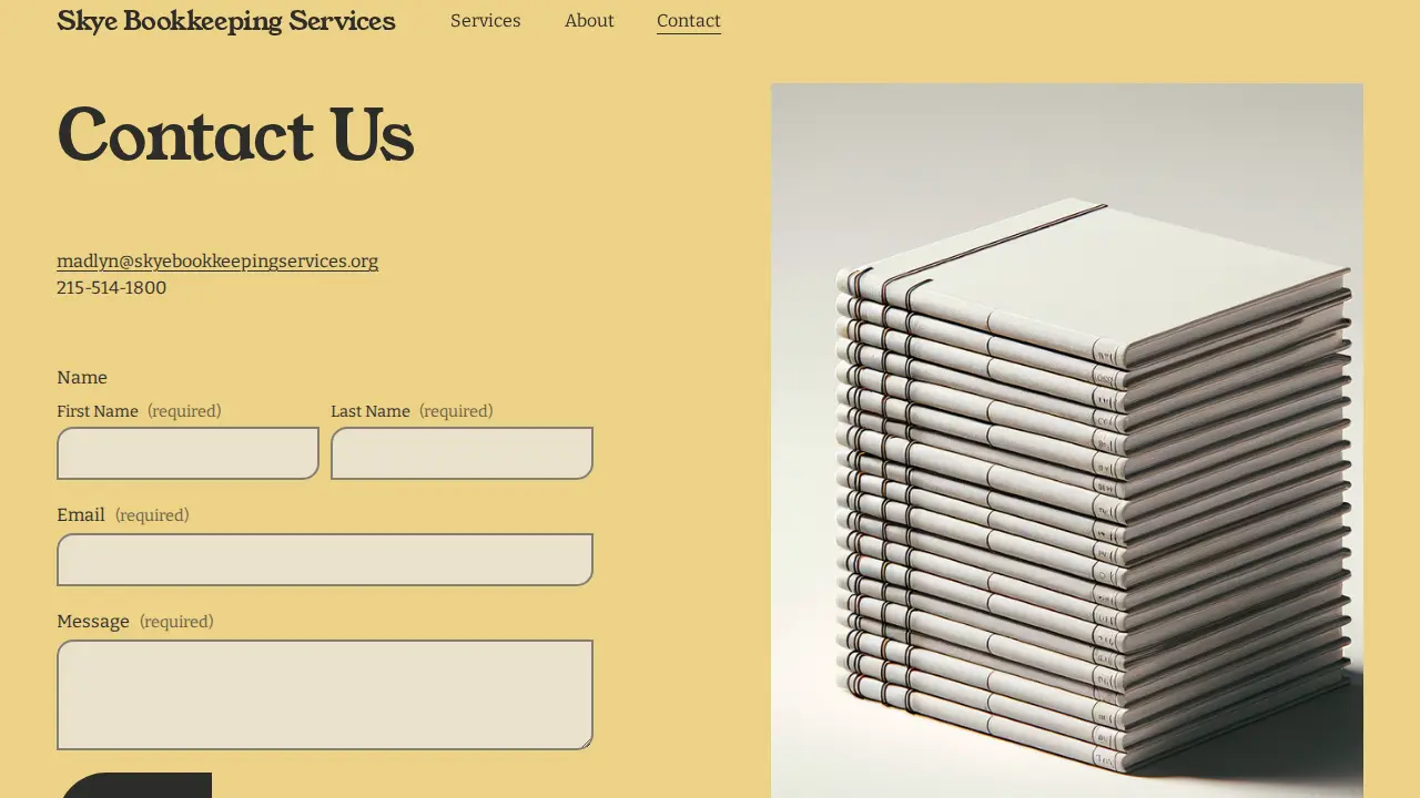 Skye Bookkeeping Services page