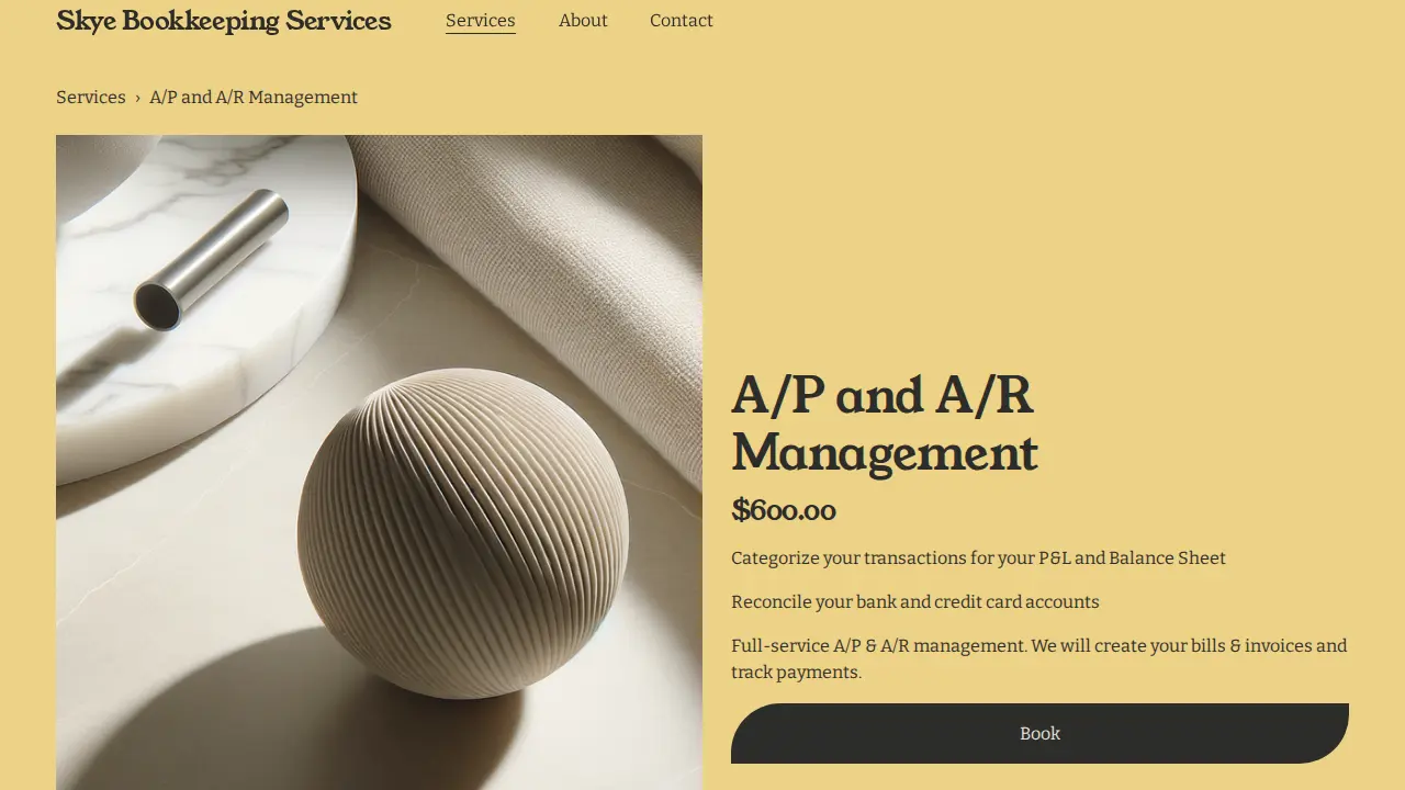 Skye Bookkeeping Services page