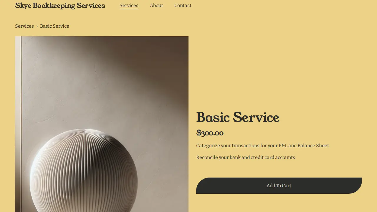 Skye Bookkeeping Services page