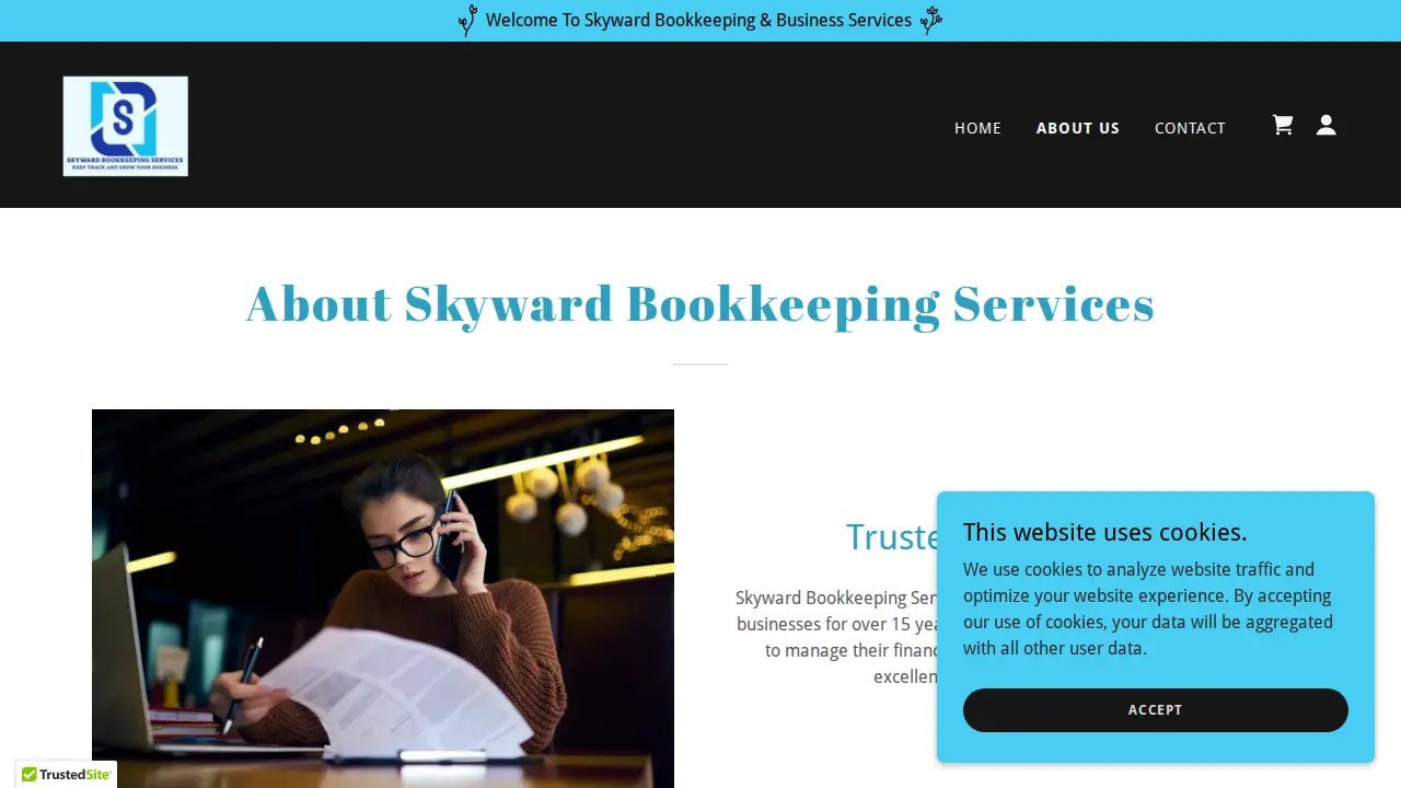 Skyward Bookkeeping Services page