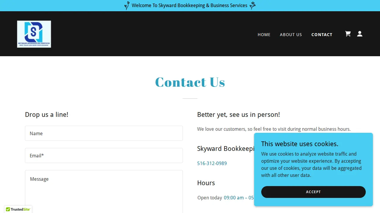Skyward Bookkeeping Services page