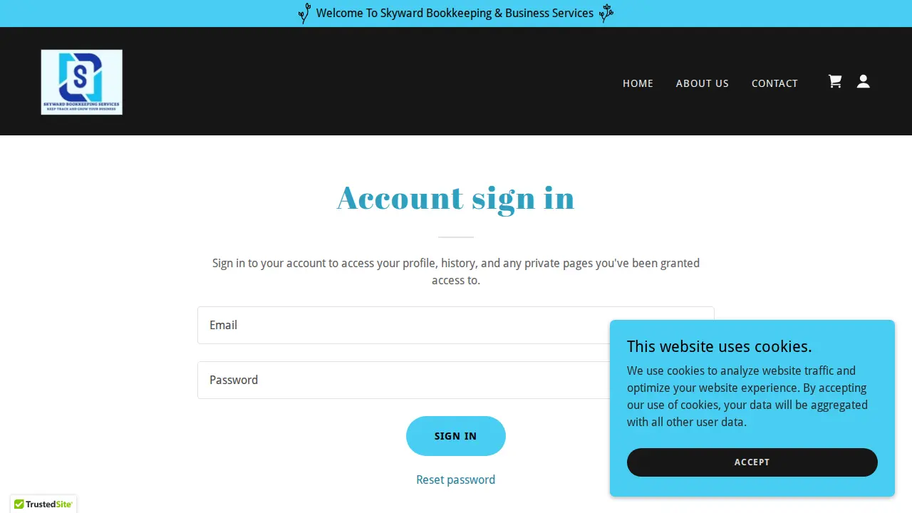 Skyward Bookkeeping Services page
