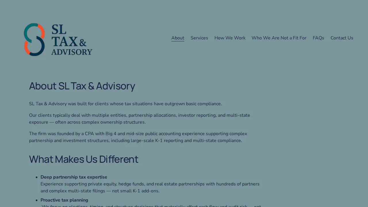 SL Tax & Advisory LLC page