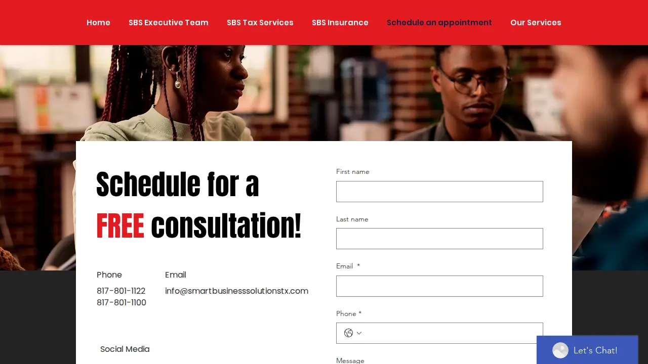 SBS Tax Services page