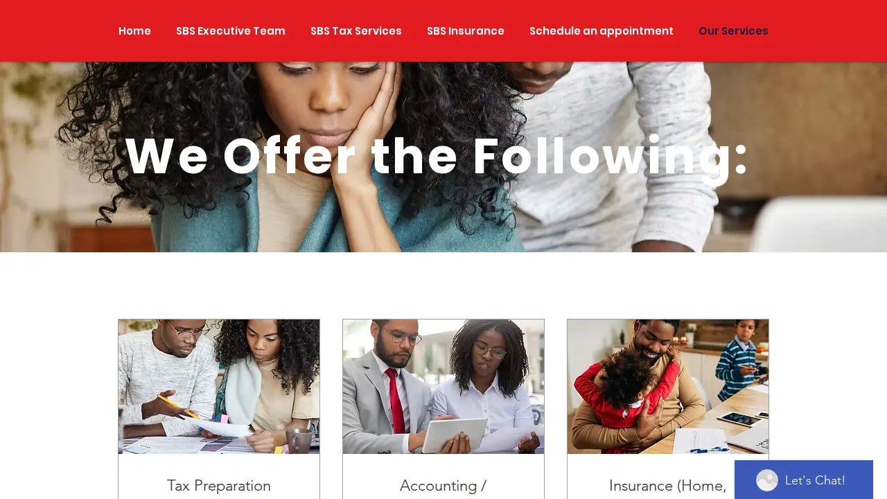 SBS Tax Services page