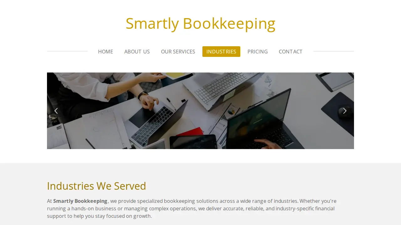 Smartly Bookkeeping page