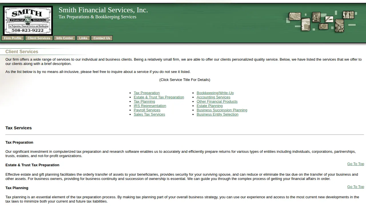 Smith Financial Services Inc page