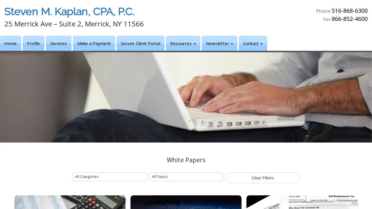 Steven M. Kaplan, CPA, PC page