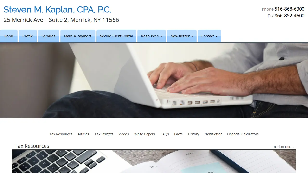 Steven M. Kaplan, CPA, PC page